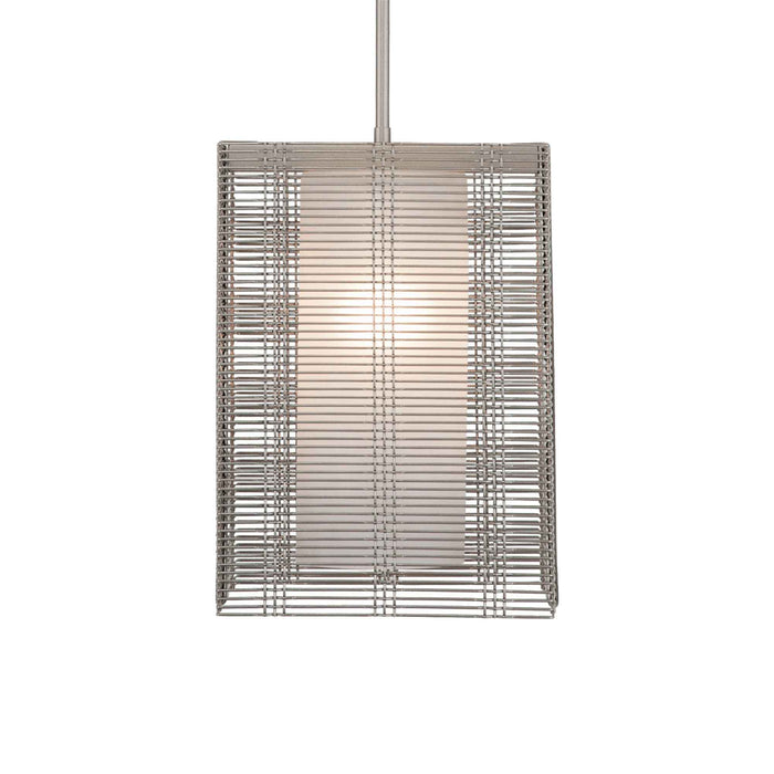Downtown Mesh Oversized Pendant Light in Metallic/Frosted Glass/LED.