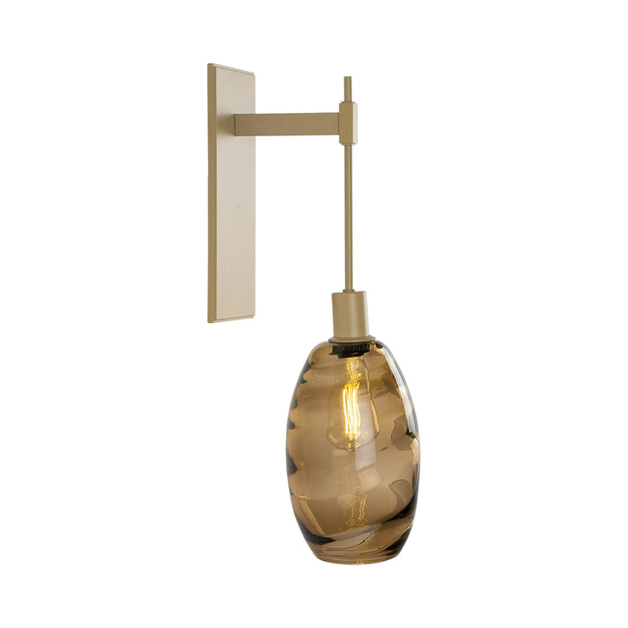 Ellisse Tempo Wall Light in Gilded Brass/Optic Blown Glass - Bronze.