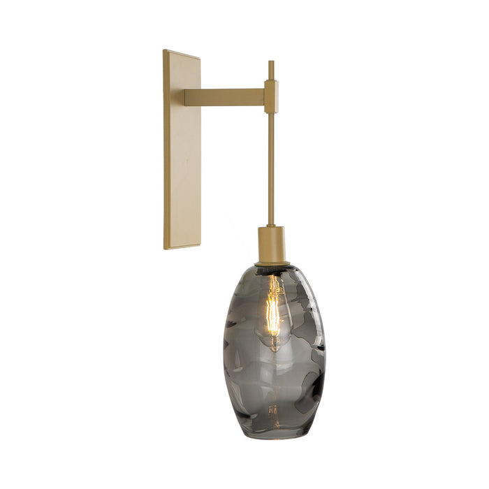 Ellisse Tempo Wall Light in Gilded Brass/Optic Blown Glass - Smoke.
