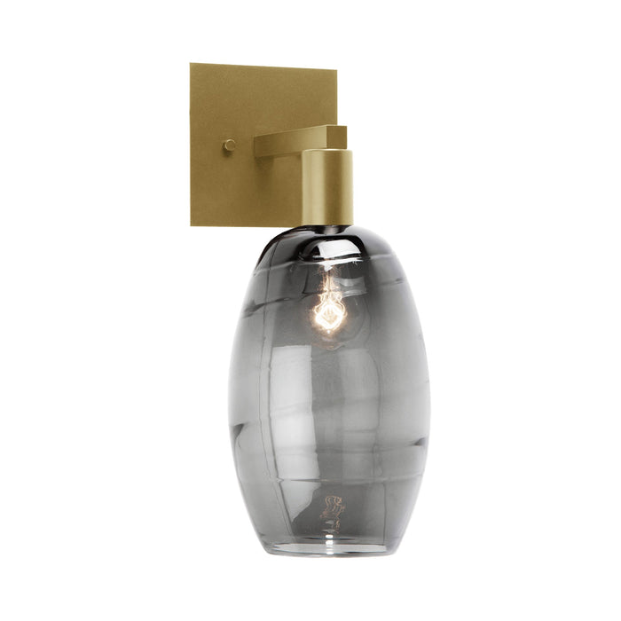 Ellisse Wall Light in Gilded Brass/Optic Blown Glass - Smoke.