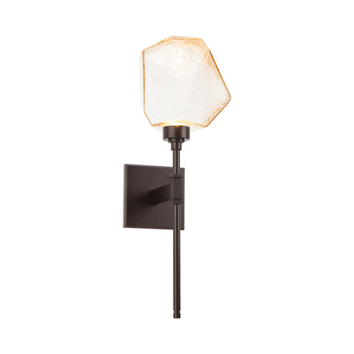 Gem Belvedere LED Wall Light in Flat Bronze/Amber Glass.