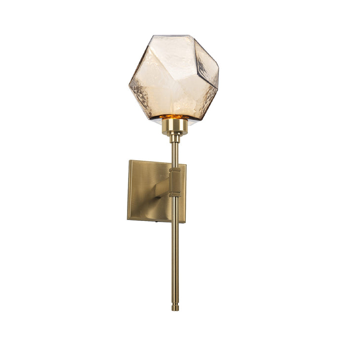 Gem Belvedere LED Wall Light in Heritage Brass/Bronze Glass.