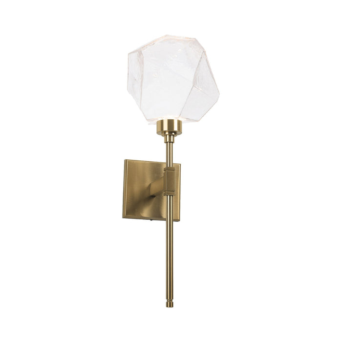 Gem Belvedere LED Wall Light in Heritage Brass/Clear Glass.