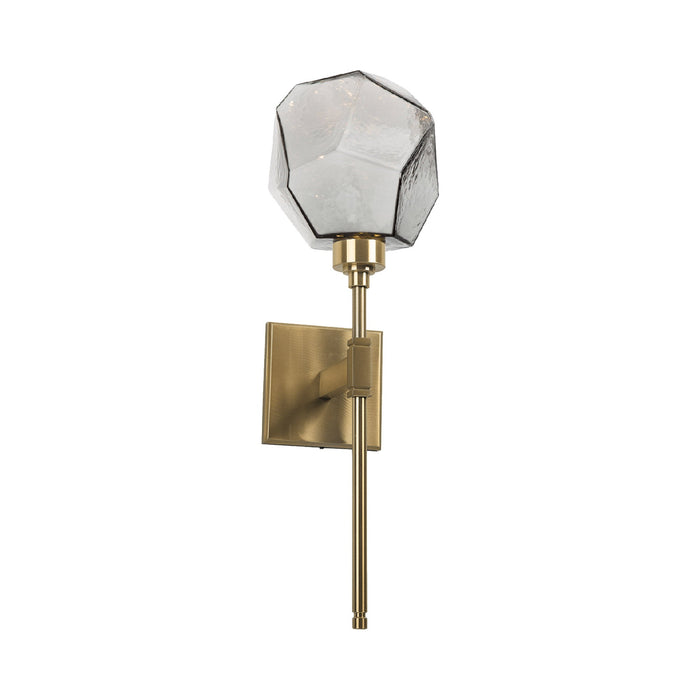 Gem Belvedere LED Wall Light in Heritage Brass/Smoke Glass.