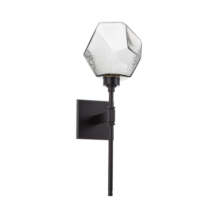 Gem Belvedere LED Wall Light in Matte Black/Smoke Glass.
