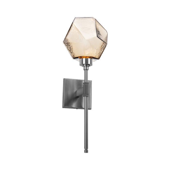 Gem Belvedere LED Wall Light in Satin Nickel/Bronze Glass.