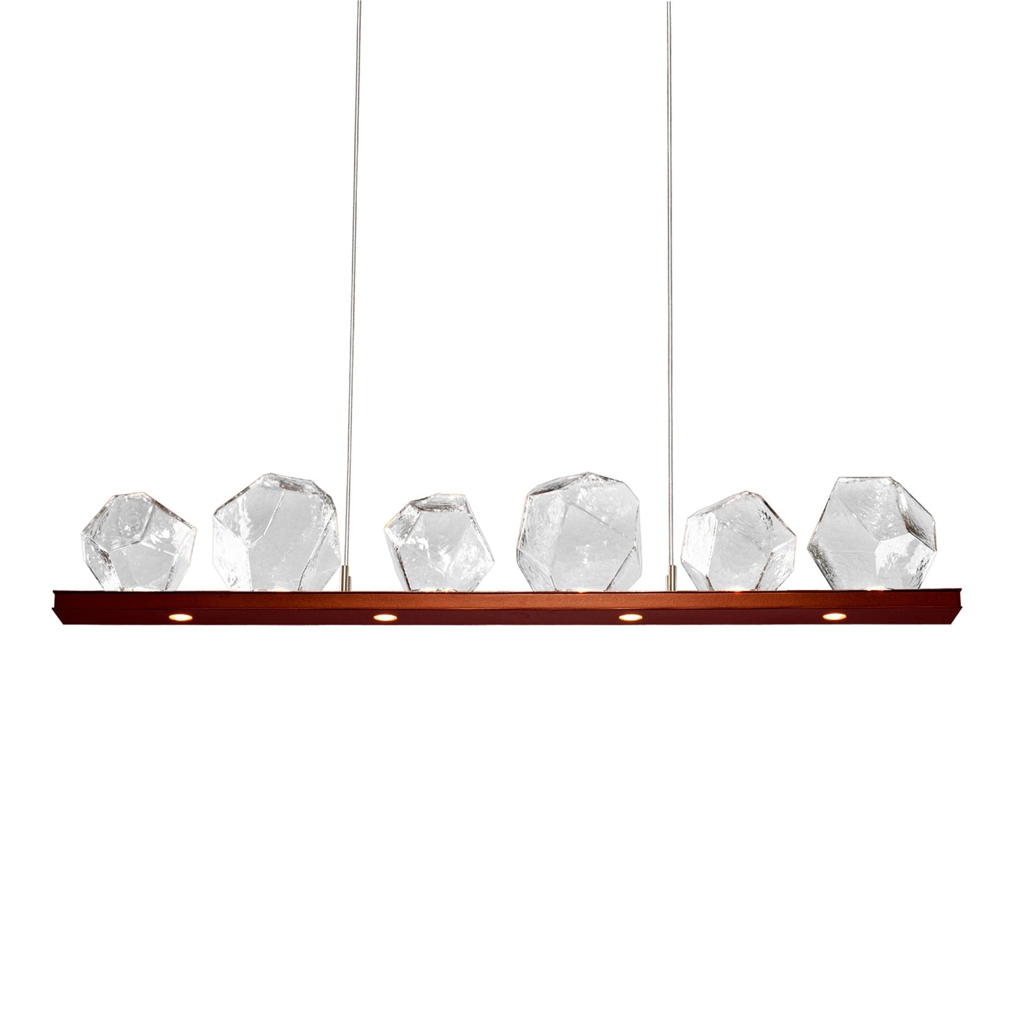 Gem Bezel LED Linear Pendant Light in Oil Rubbed Bronze/Clear Glass (44-Inch).