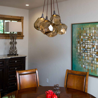 Gem Cluster LED Pendant Light in dining room.