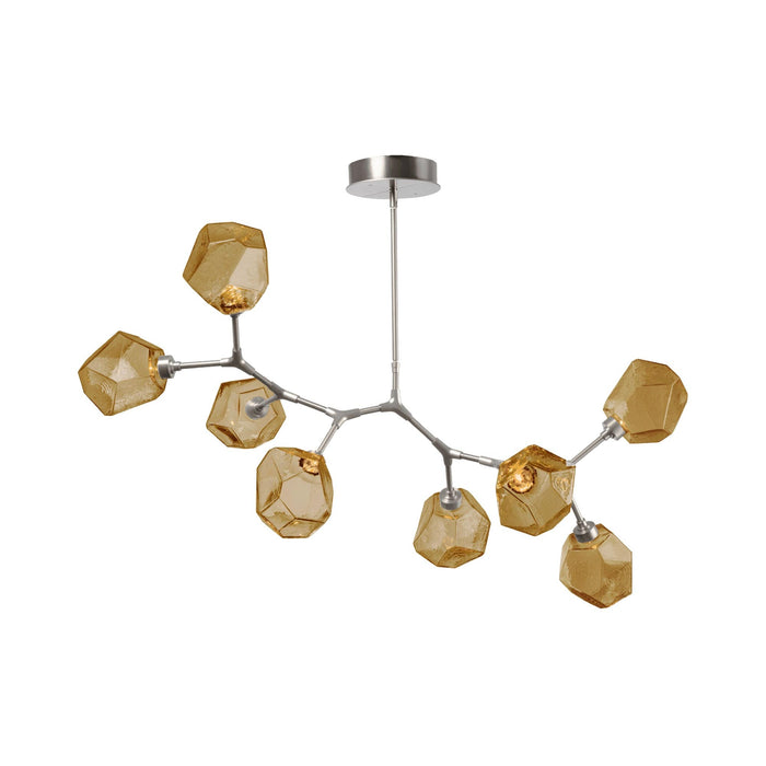 Gem Modern Branch LED Pendant Light in Metallic Beige Silver/Bronze Glass (8-Light).