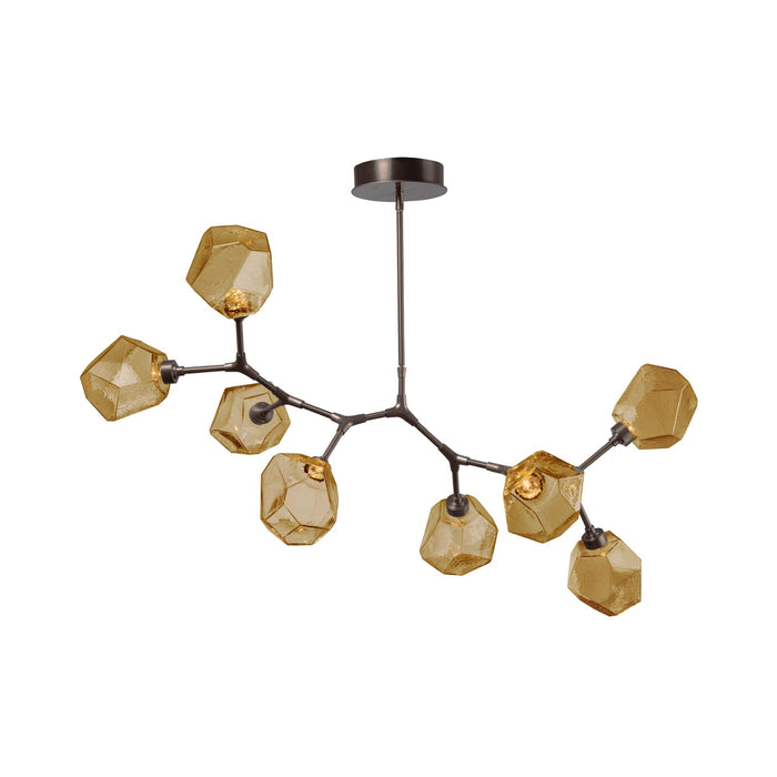 Gem Modern Branch LED Pendant Light in Flat Bronze/Bronze Glass (8-Light).