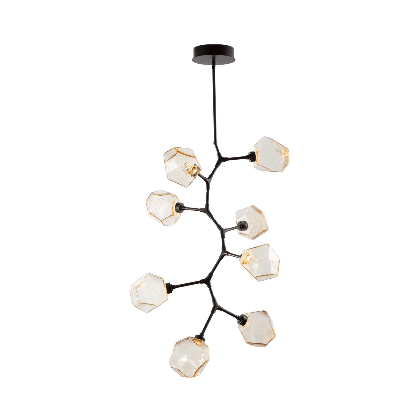 Gem Modern Vine LED Pendant Light in Satin Nickel/Clear Glass (6-Light).