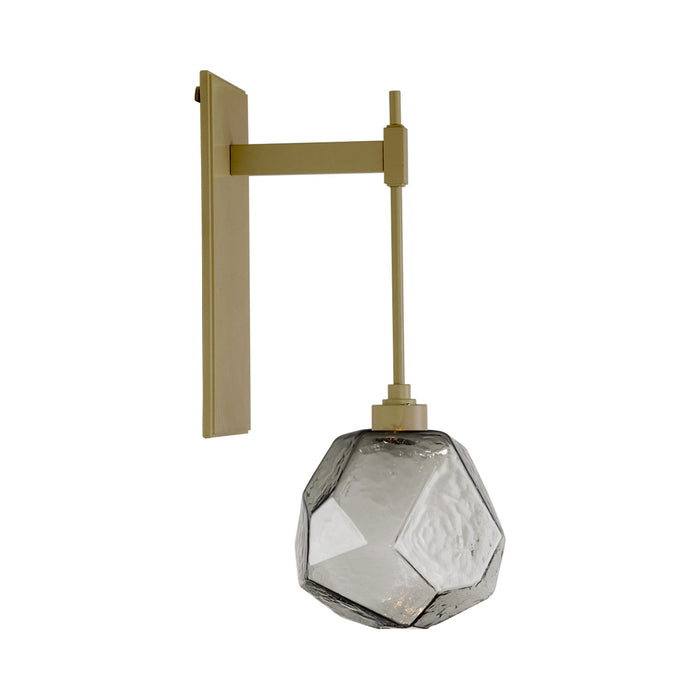 Gem Tempo LED Wall Light in Gilded Brass/Smoke Glass.