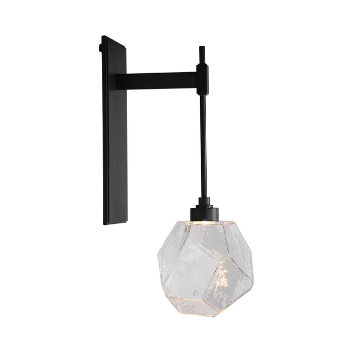Gem Tempo LED Wall Light in Matte Black/Clear Glass.