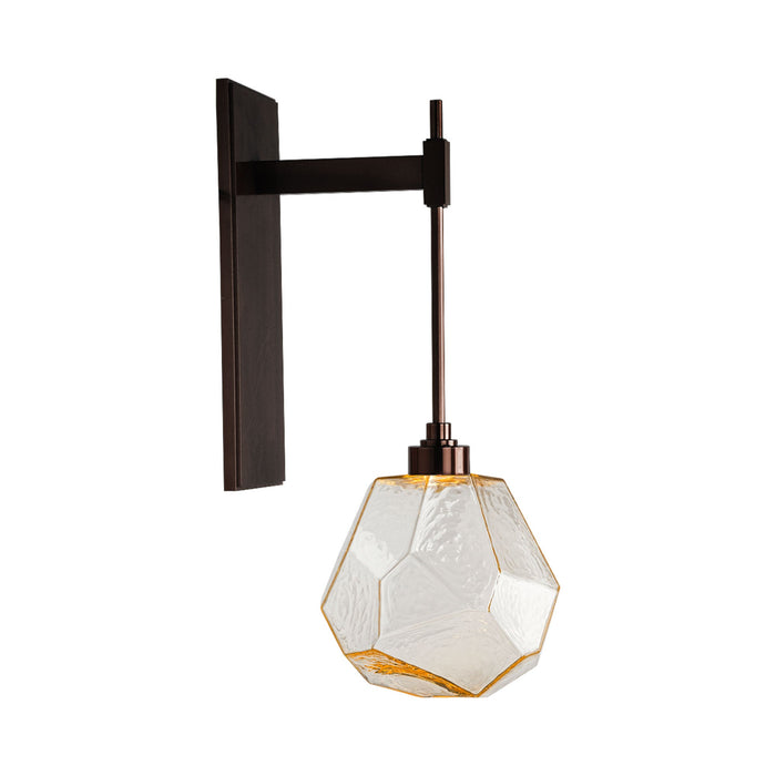 Gem Tempo LED Wall Light in Oil Rubbed Bronze/Amber Glass.
