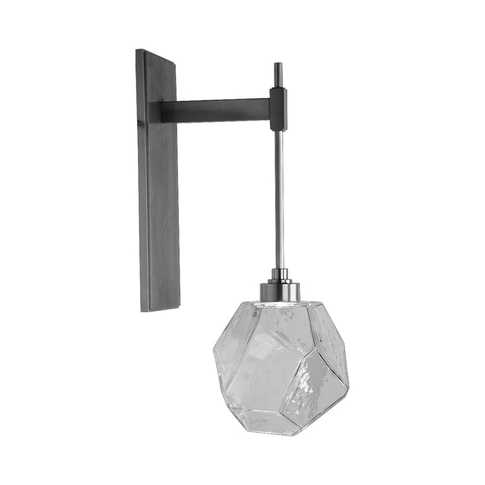 Gem Tempo LED Wall Light in Satin Nickel/Clear Glass.