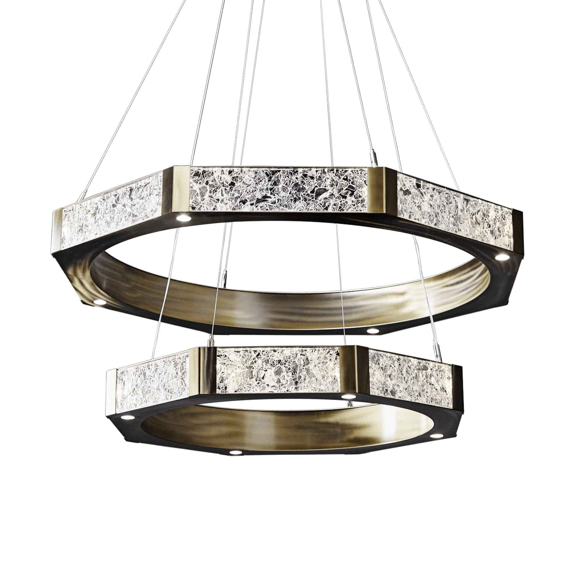 Glacier Double Tier LED Chandelier in Detail.