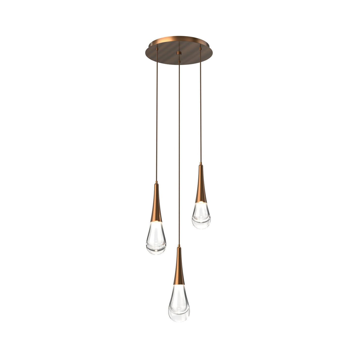 Raindrop LED Multi Light Pendant Light in Oil Rubbed Bronze (3-Light).