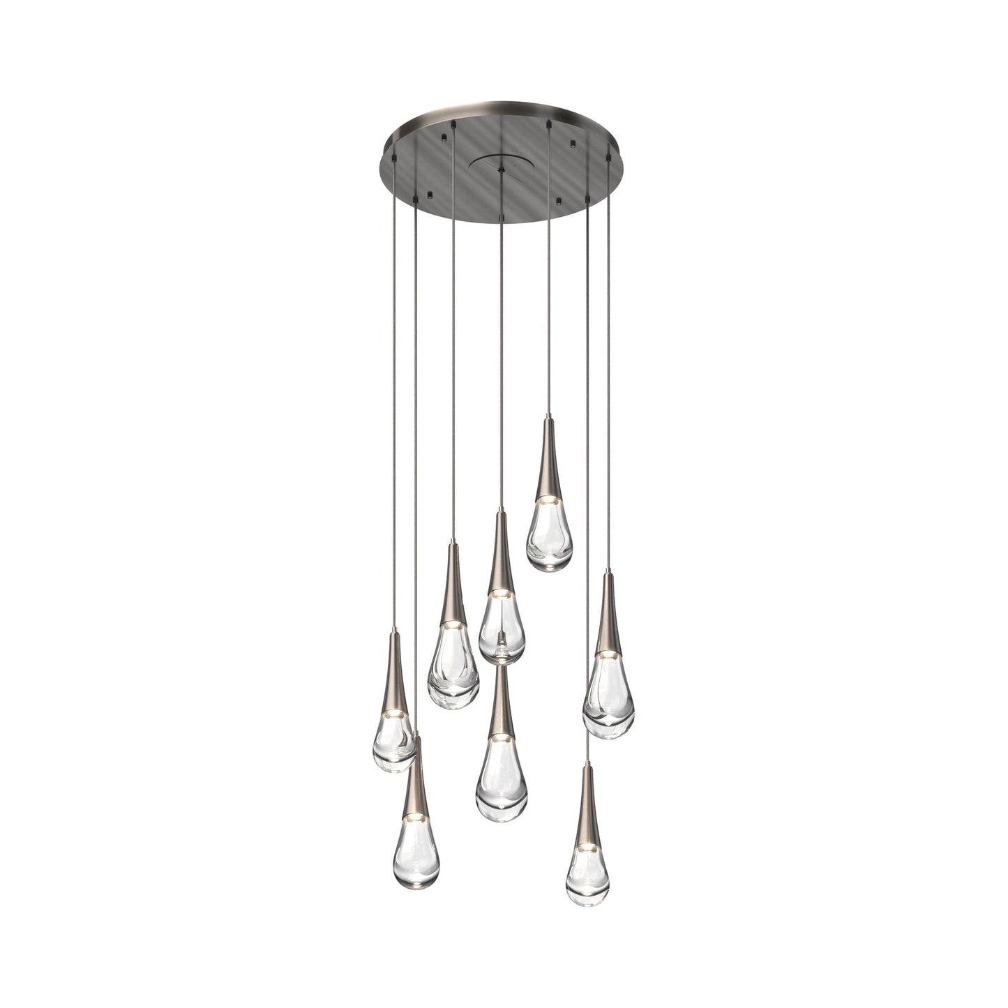 Raindrop LED Multi Light Pendant Light in Gunmetal (8-Light).