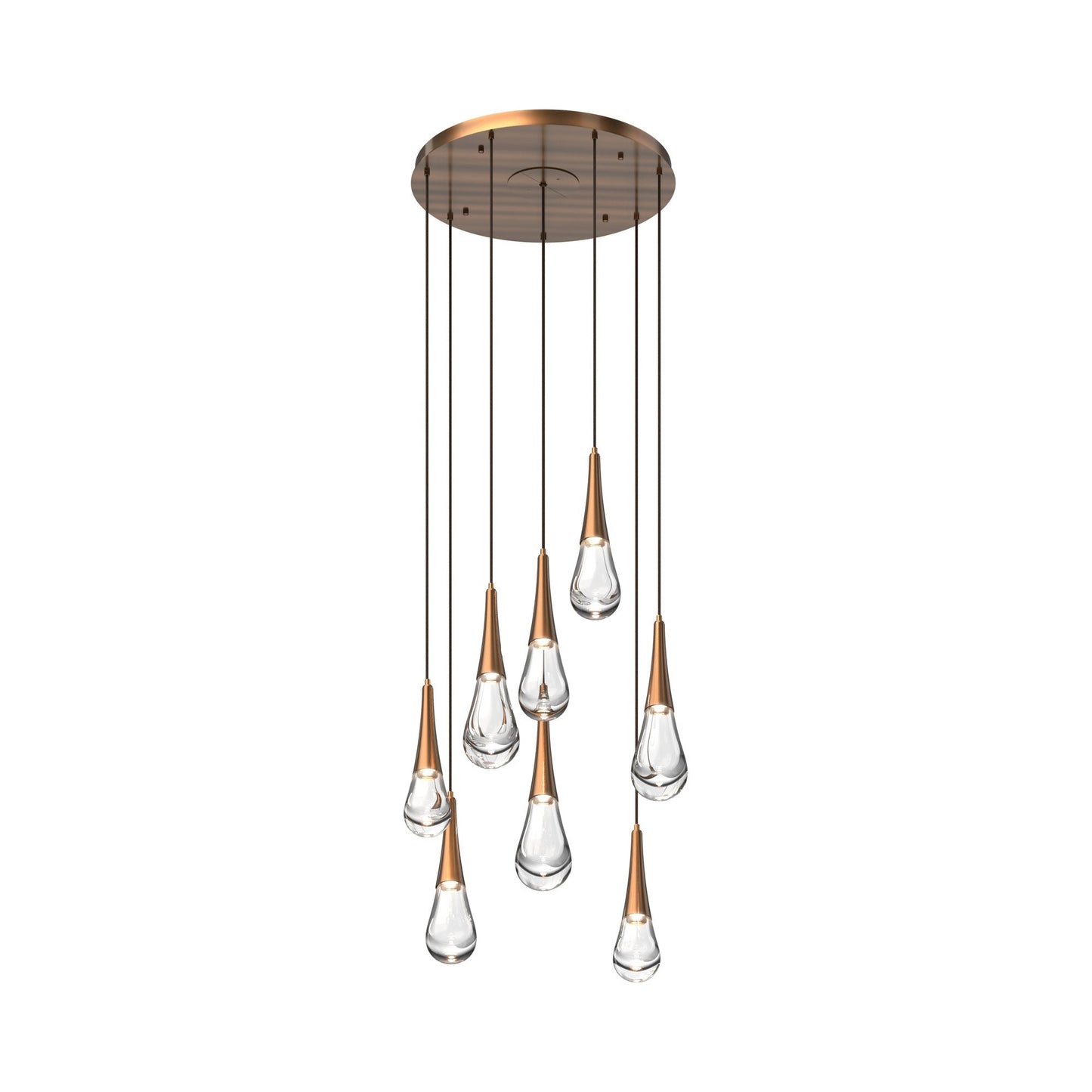 Raindrop LED Multi Light Pendant Light in Oil Rubbed Bronze (8-Light).