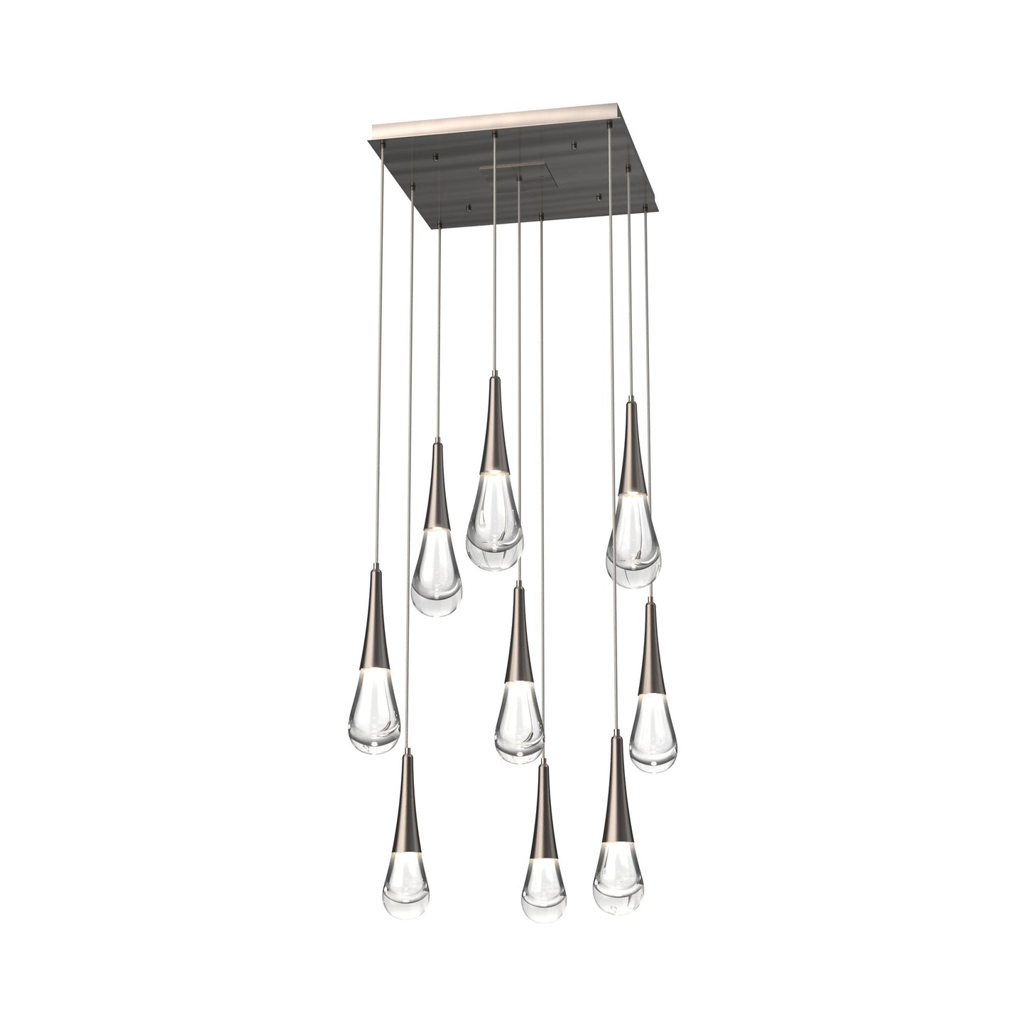 Raindrop LED Multi Light Pendant Light in Gunmetal (9-Light).