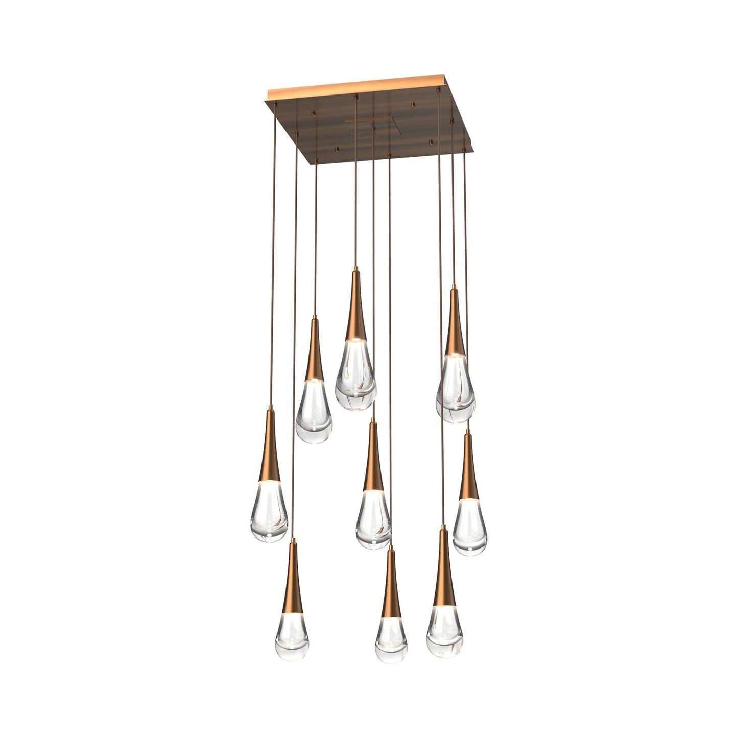 Raindrop LED Multi Light Pendant Light in Oil Rubbed Bronze (9-Light).