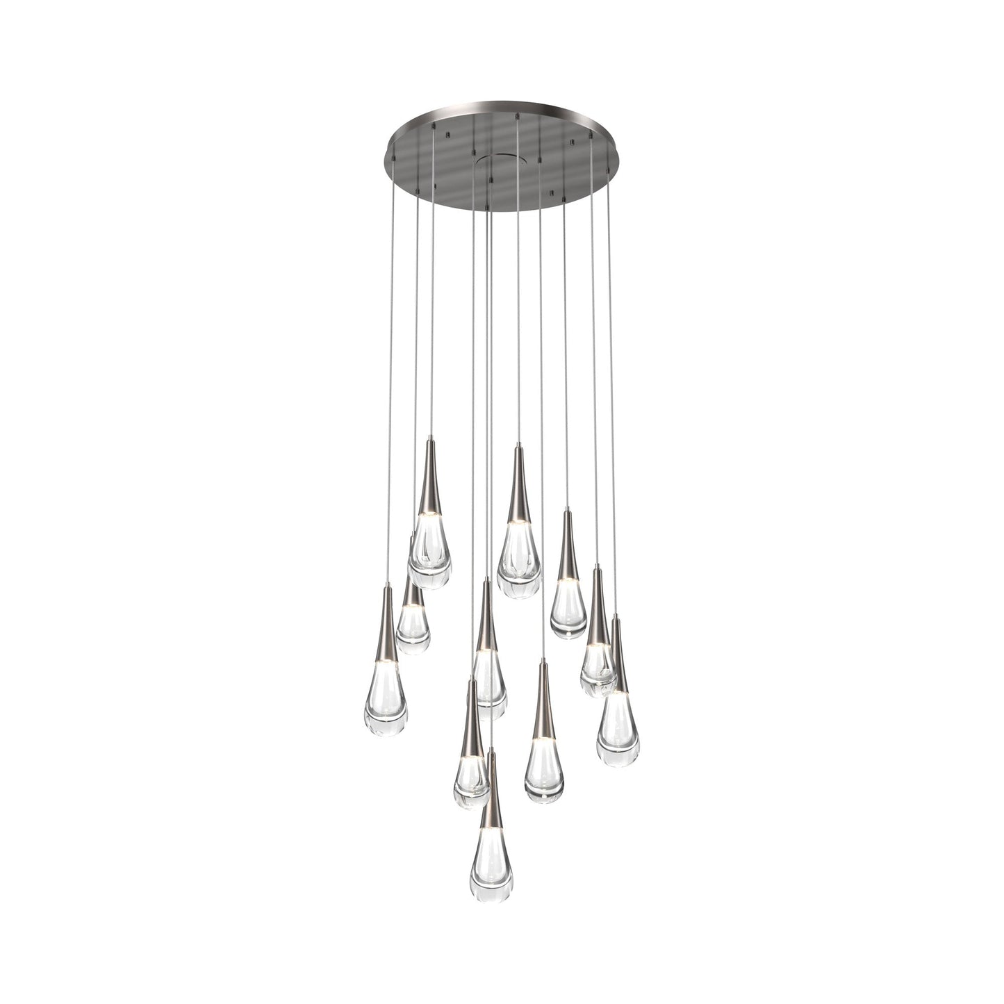 Raindrop LED Multi Light Pendant Light in Gunmetal (11-Light).