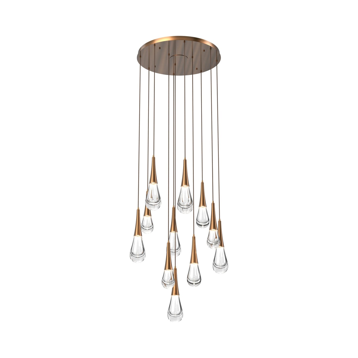 Raindrop LED Multi Light Pendant Light in Oil Rubbed Bronze (11-Light).