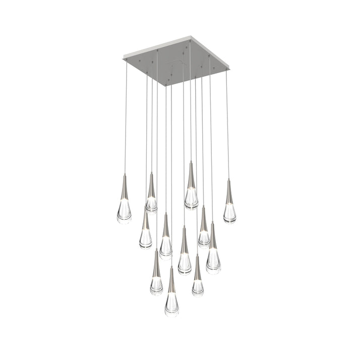 Raindrop LED Multi Light Pendant Light in Metallic Beige Silver (12-Light).