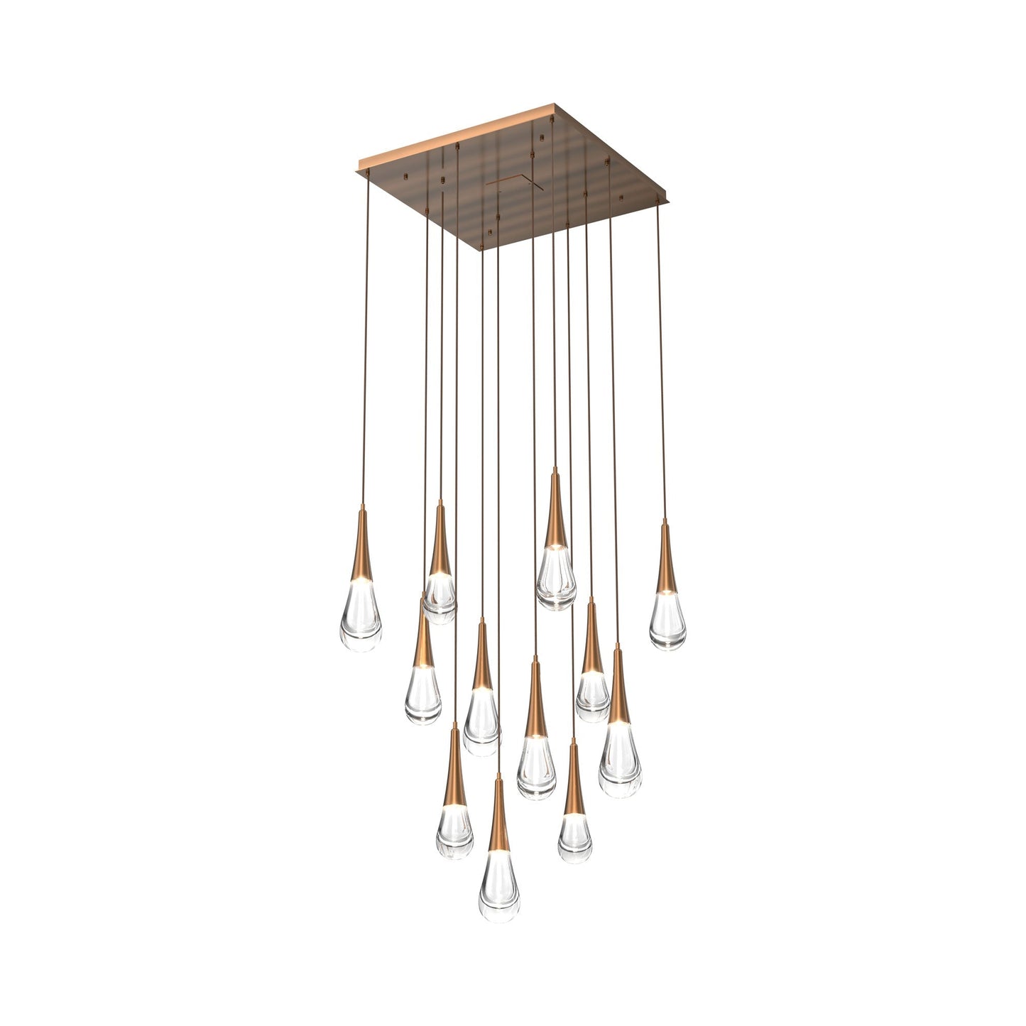 Raindrop LED Multi Light Pendant Light in Oil Rubbed Bronze (12-Light).