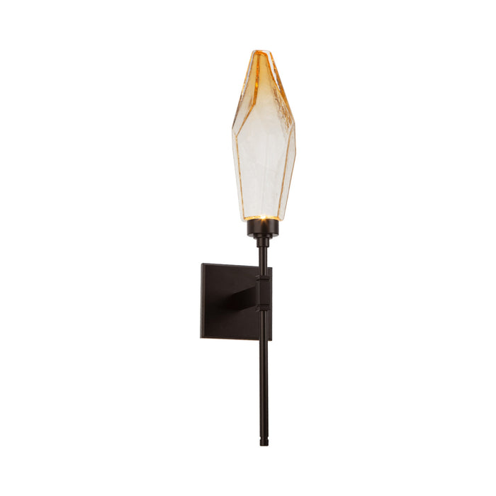 Rock Crystal Indoor Belvedere ADA LED Wall Light in Flat Bronze/Chilled - Amber.