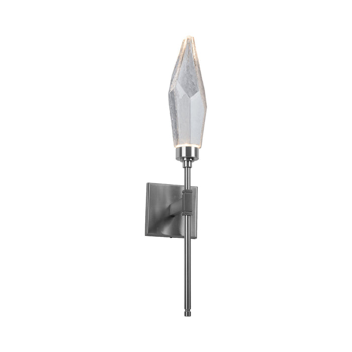 Rock Crystal Indoor Belvedere ADA LED Wall Light in Satin Nickel/Chilled - Clear.