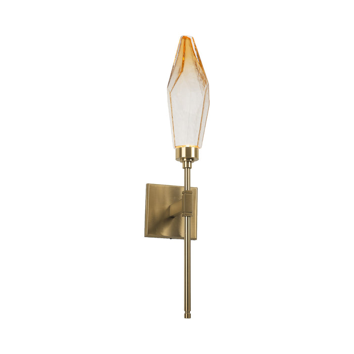 Rock Crystal Indoor Belvedere LED Wall Light in Heritage Brass/Chilled - Amber.