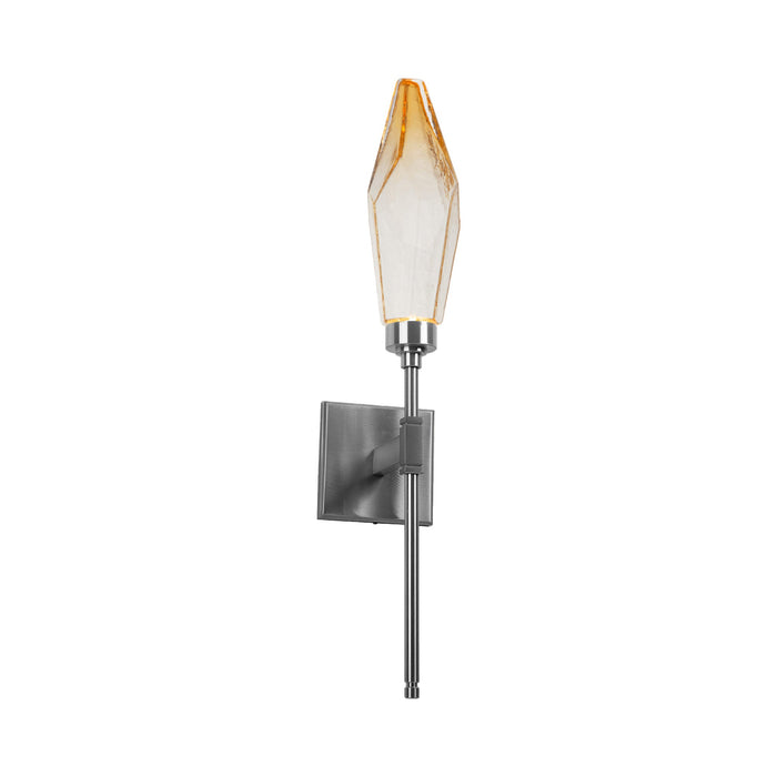 Rock Crystal Indoor Belvedere LED Wall Light in Satin Nickel/Chilled - Amber.