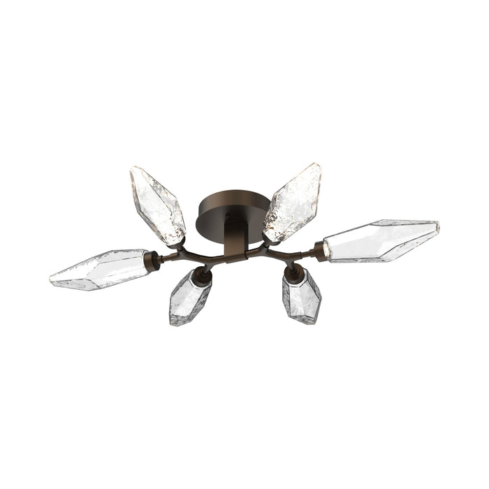Rock Crystal LED Flush Mount Ceiling Light in Flat Bronze/Chilled - Clear.
