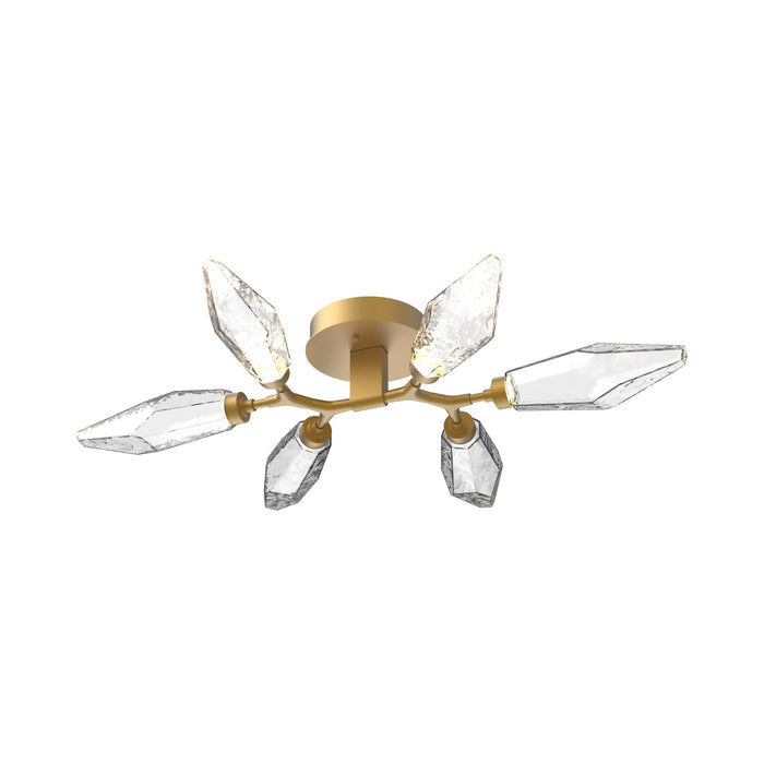 Rock Crystal LED Flush Mount Ceiling Light in Gilded Brass/Chilled - Clear.