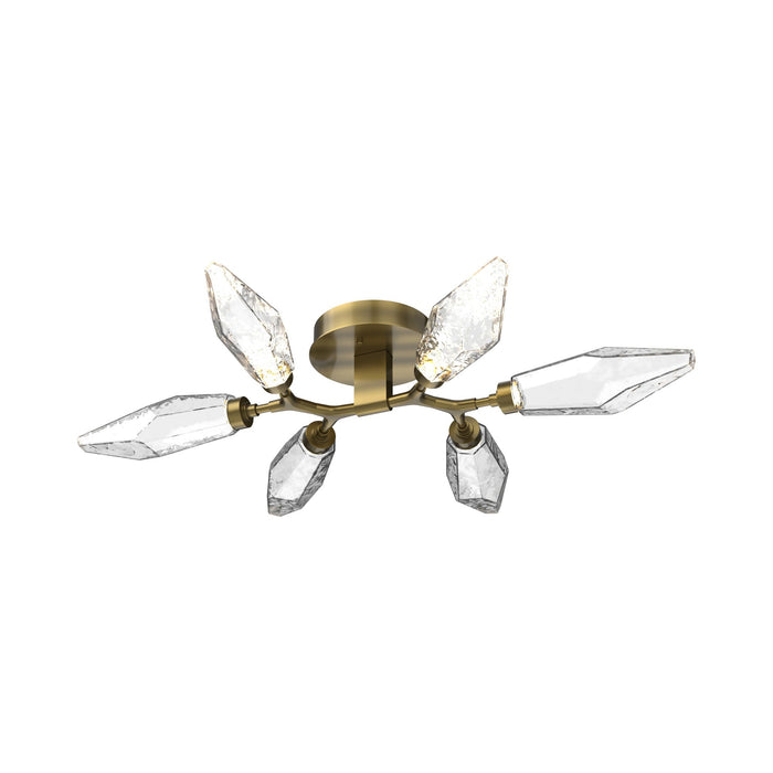 Rock Crystal LED Flush Mount Ceiling Light in Heritage Brass/Chilled - Clear.
