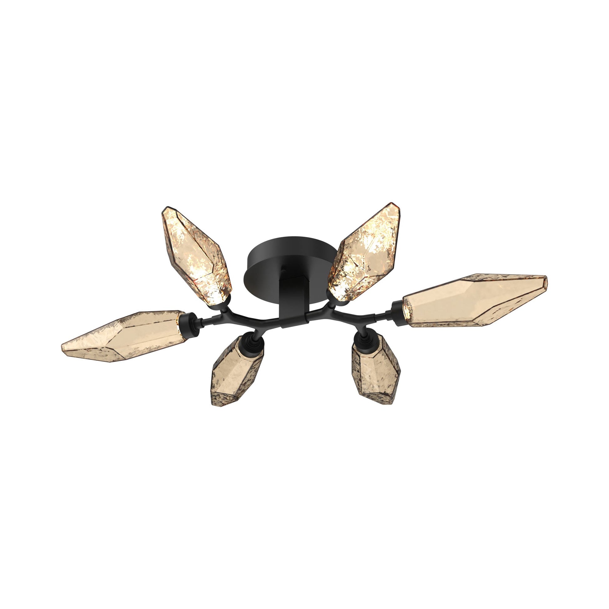 Rock Crystal LED Flush Mount Ceiling Light in Matte Black/Chilled - Bronze.