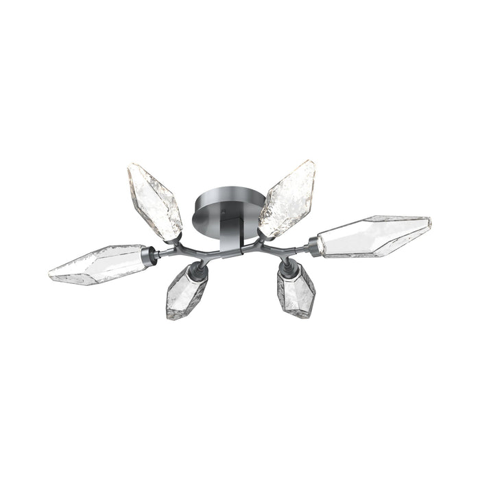 Rock Crystal LED Flush Mount Ceiling Light in Satin Nickel/Chilled - Clear.