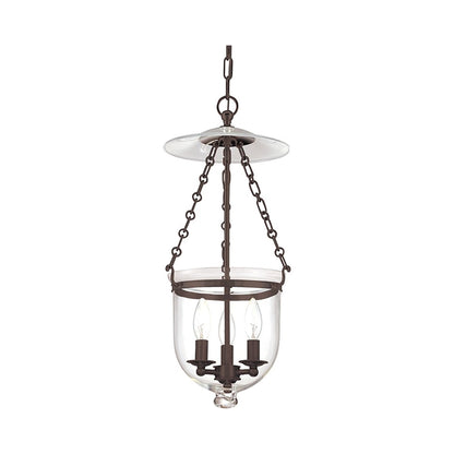 Hampton Pendant Light in Small/Old Bronze/Clear.