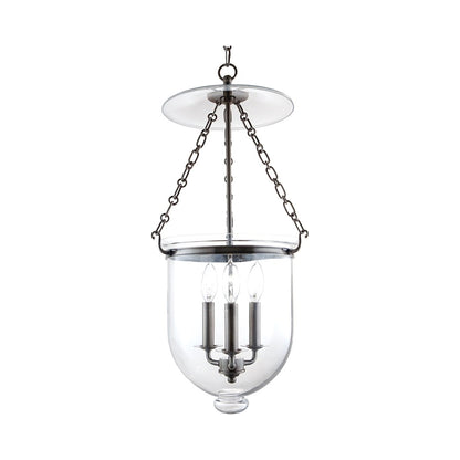 Hampton Pendant Light in Medium/Historic Nickel/Clear.