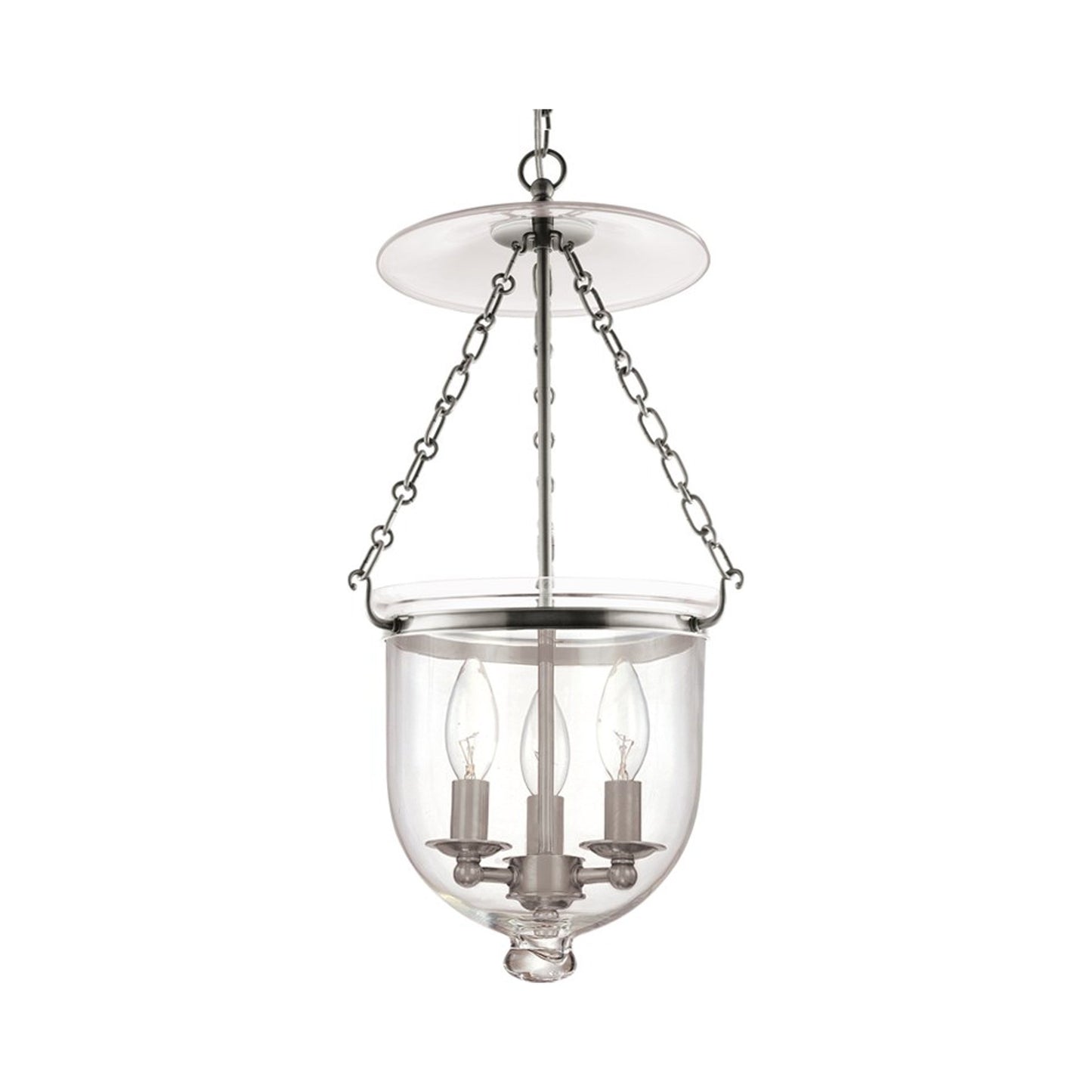 Hampton Pendant Light in Medium/Polished Nickel/Clear.