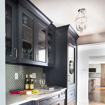 Hampton Semi Flush Mount Ceiling Light in kitchen.