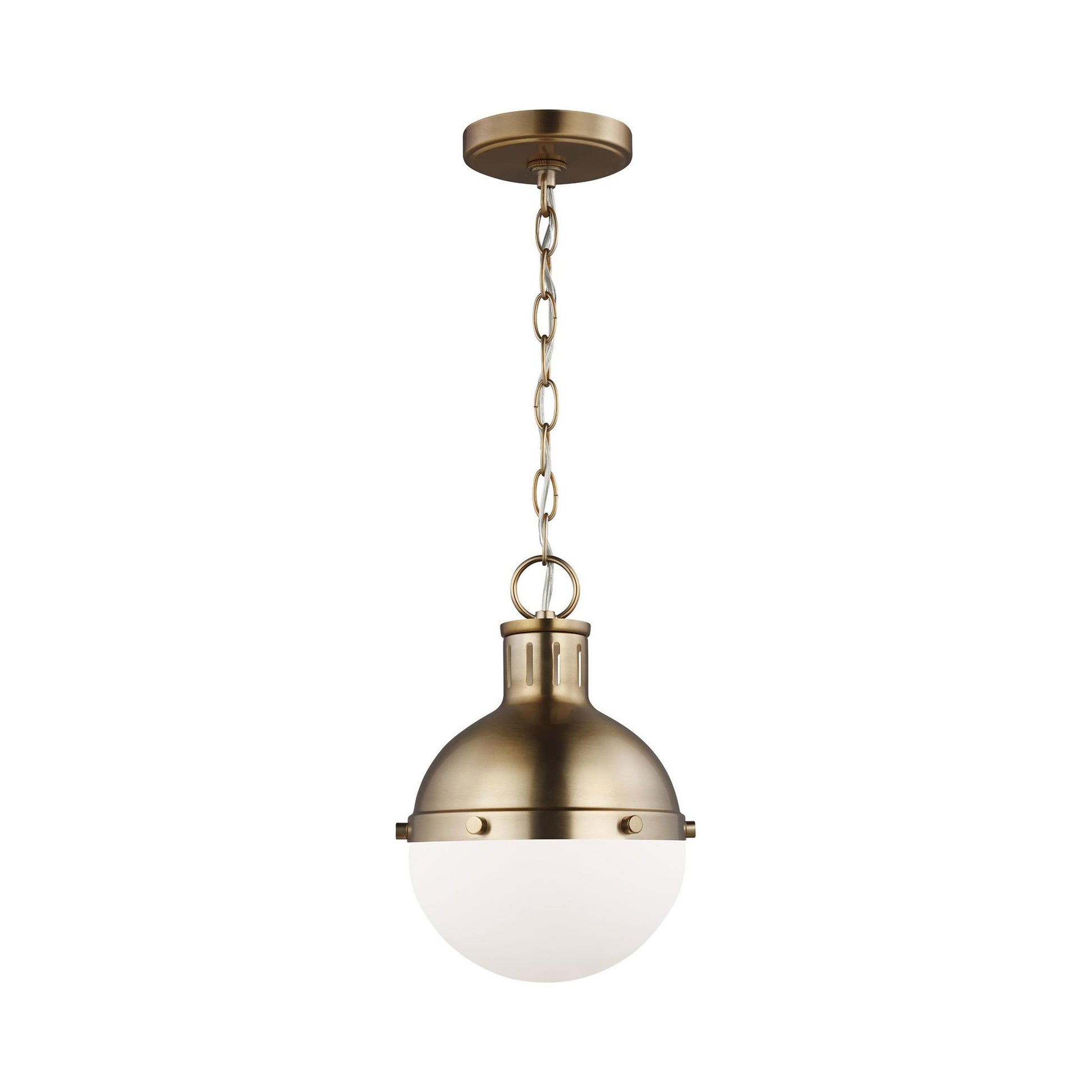Hanks Mini Pendant Light in Satin Brass.