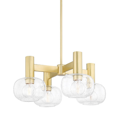 Harlow Chandelier in Aged Brass.