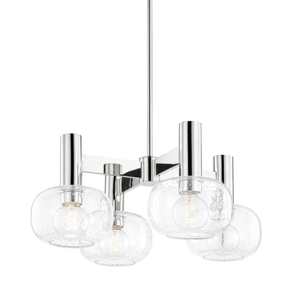 Harlow Chandelier in Polished Nickel.