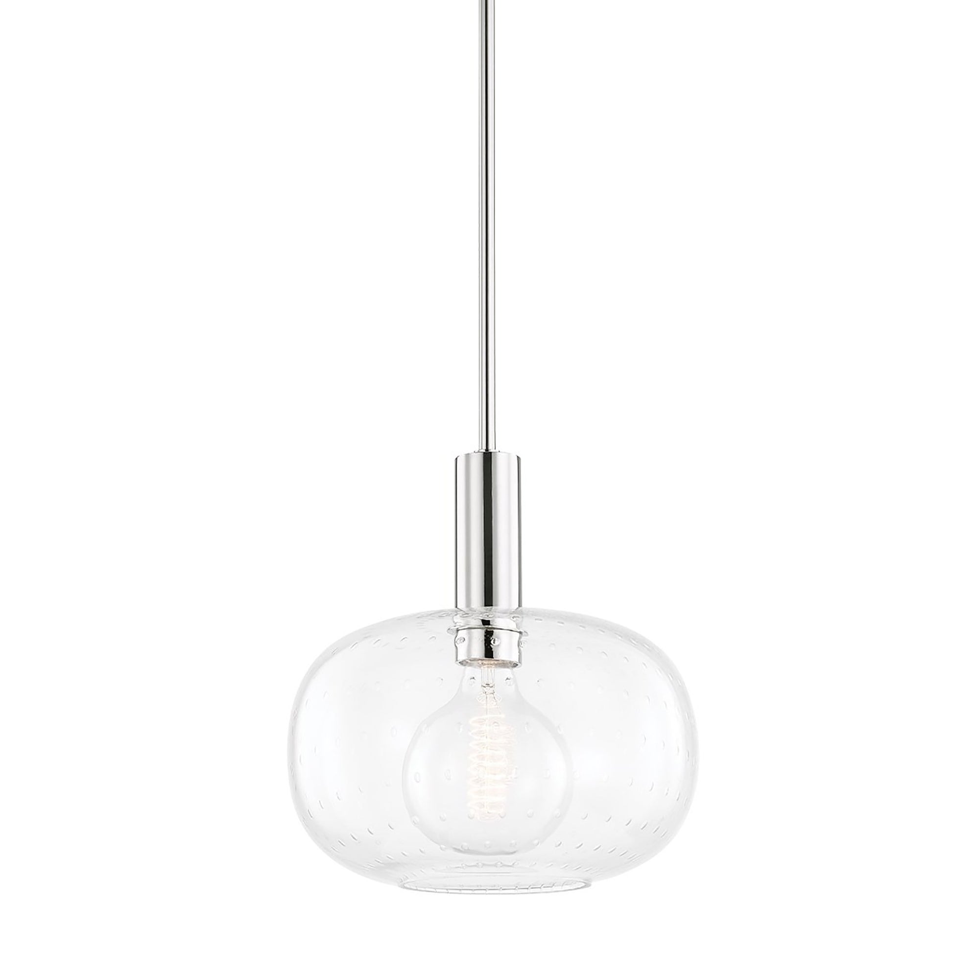 Harlow Pendant Light in Polished Nickel.