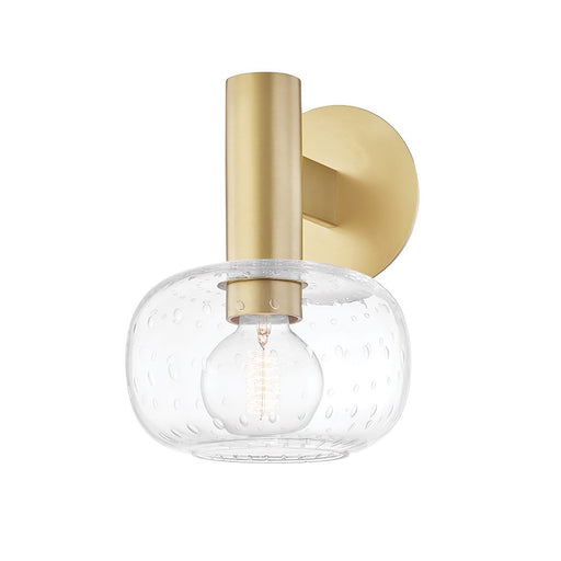 Harlow Wall Light in Clear and Brass.