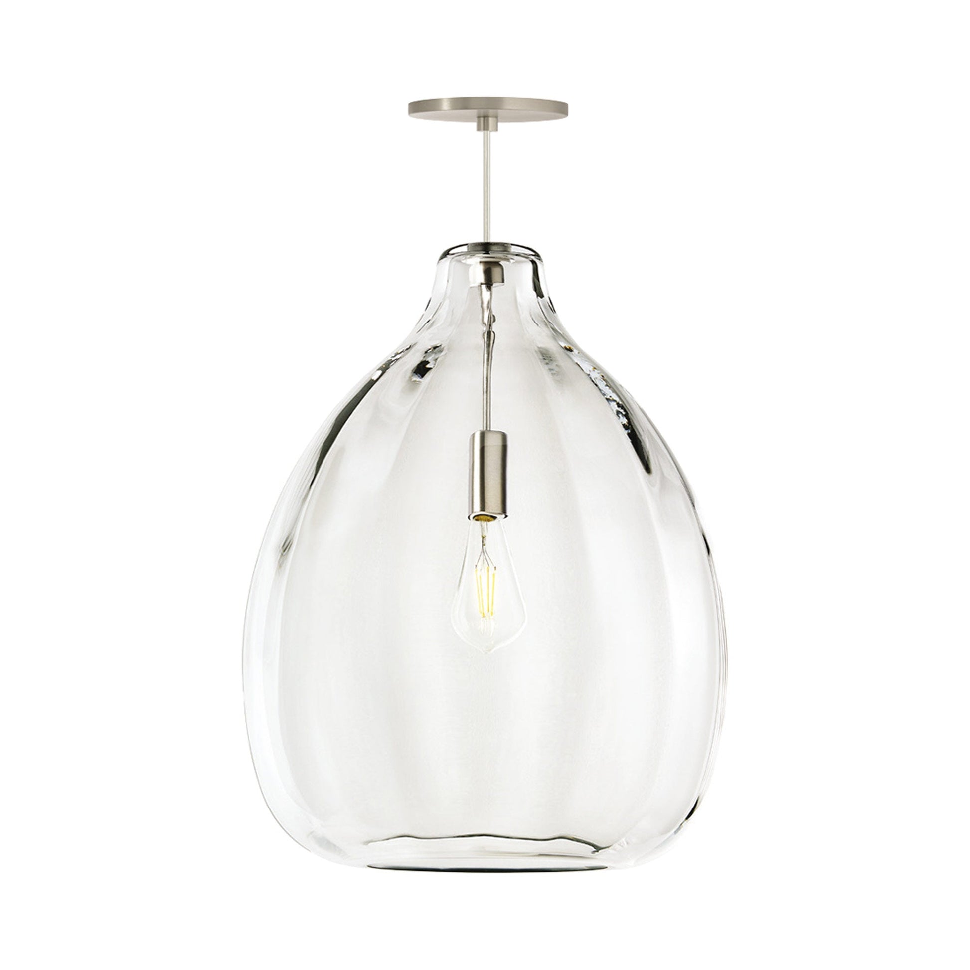 Harper Pendant Light in Clear/Satin Nickel.
