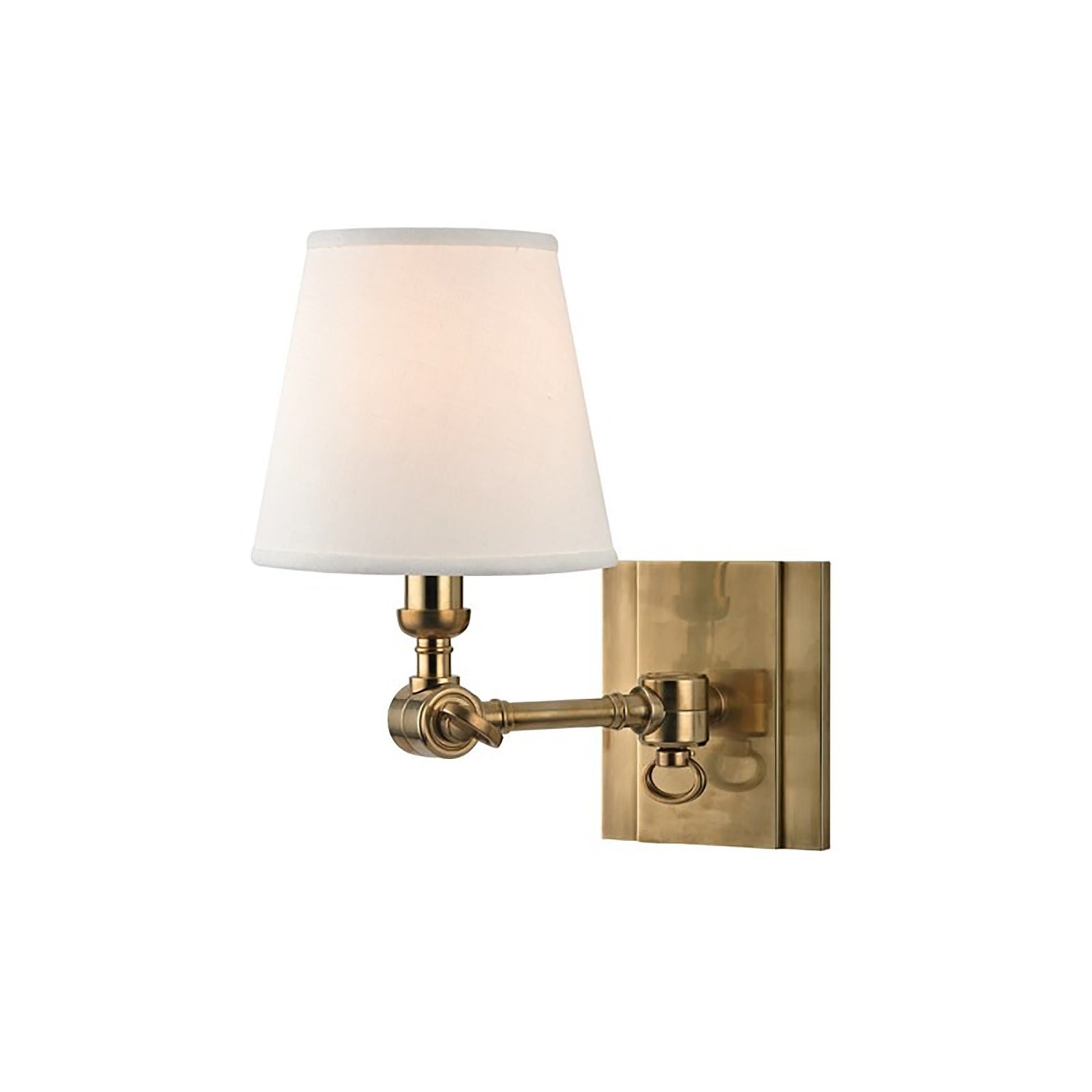 Hillsdale Wall Light in Aged Brass.