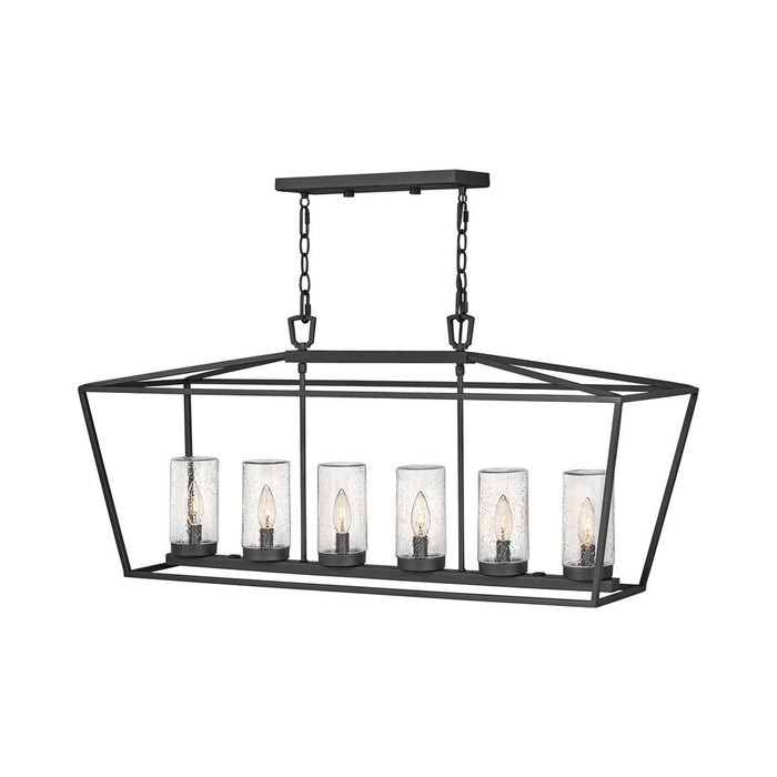 Alford Outdoor Linear Pendant Light in Museum Black.